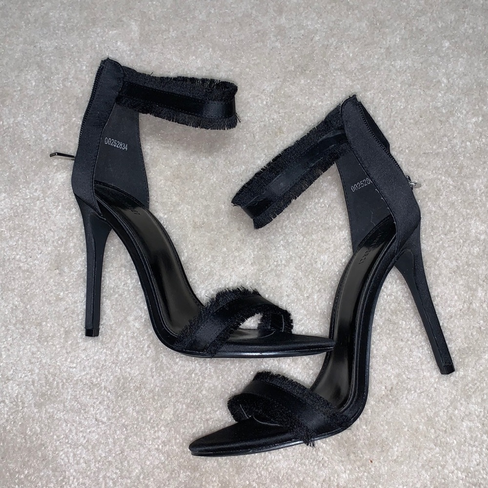 Black Satin high Heels